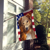 Basque Shepherd Dog American Flag Flag Canvas House Size CK6418CHF