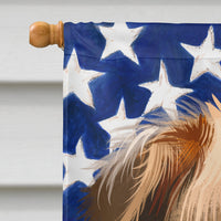 Basque Shepherd Dog American Flag Flag Canvas House Size CK6418CHF