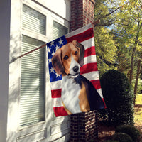 Beagle American Flag Flag Canvas House Size CK6421CHF