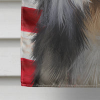 Bearded Collie American Flag Flag Canvas House Size CK6423CHF