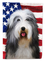 Bearded Collie American Flag Flag Canvas House Size CK6423CHF