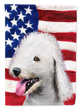 Bedlington Terrier American Flag Flag Canvas House Size CK6425CHF