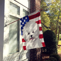 Bichon Frise  American Flag Flag Canvas House Size CK6434CHF