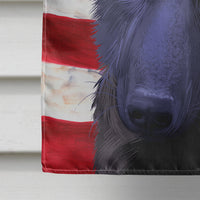 Black Norwegian Elkhound American Flag Flag Canvas House Size CK6437CHF