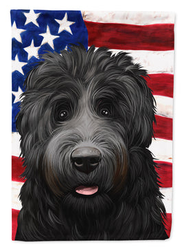 Black Russian Terrier American Flag Flag Canvas House Size CK6438CHF