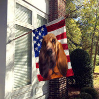 Bloodhound Dog American Flag Flag Canvas House Size CK6440CHF