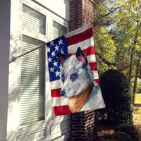 Blue Heeler Dog American Flag Flag Canvas House Size CK6441CHF