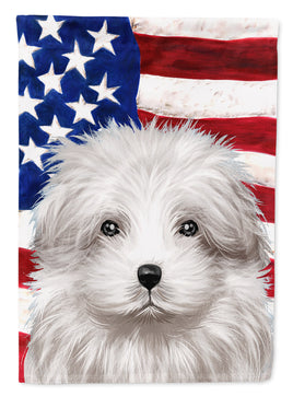 Bolognese Dog American Flag Flag Canvas House Size CK6446CHF