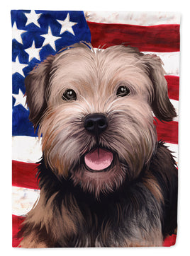 Border Terrier Dog American Flag Flag Canvas House Size CK6448CHF