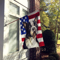 Boston Terrier Dog American Flag Flag Canvas House Size CK6451CHF