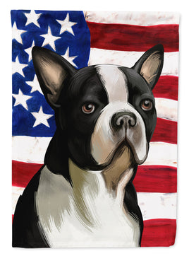 Boston Terrier Dog American Flag Flag Canvas House Size CK6451CHF