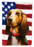 Bruno Jura Hound Dog American Flag Flag Canvas House Size CK6464CHF