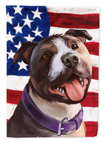 Bull Terrier Dog American Flag Flag Canvas House Size CK6467CHF