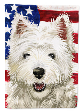 Cairn Terrier Dog American Flag Flag Canvas House Size CK6471CHF