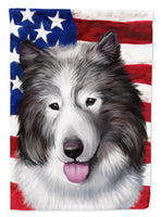 Canadian Eskimo Dog American Flag Flag Canvas House Size CK6473CHF