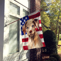 Catahoula Leopard Dog American Flag Flag Canvas House Size CK6479CHF