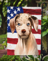 Catahoula Leopard Dog American Flag Flag Garden Size CK6479GF