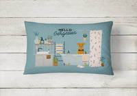 Airedale in Bathtub Canvas Fabric Decorative Pillow CK7463PW1216