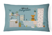 Airedale in Bathtub Canvas Fabric Decorative Pillow CK7463PW1216