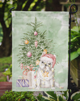 Christmas French Bulldog White Flag Garden Size