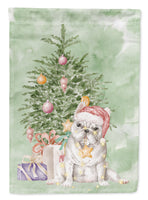 Christmas French Bulldog White Flag Garden Size