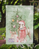 Christmas Bull Terrier Red Flag Garden Size