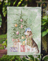 Christmas Beagle Flag Garden Size