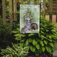 Christmas Dachshund Longhair Black Tan Flag Garden Size