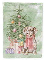 Christmas Dachshund Chocolate Piebald Dapple  Flag Garden Size