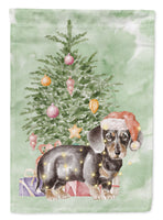 Christmas Dachshund Black Tan Puppy Flag Garden Size