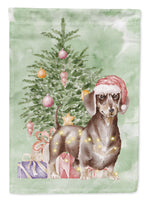 Christmas Dachshund Chocolate Tan Flag Garden Size