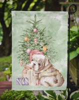 Christmas English Bulldog Puppy Flag Garden Size