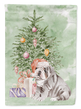 Christmas English Bulldog Puppy #2 Flag Garden Size