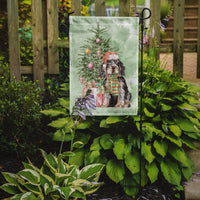 Christmas English Cocker Spaniel Black Tan Flag Garden Size