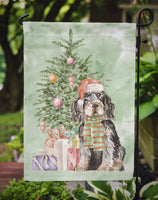 Christmas English Cocker Spaniel Black Tan Flag Garden Size