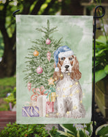 Christmas English Cocker Spaniel Red White Flag Garden Size