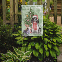 Christmas English Cocker Spaniel Black Parti Flag Garden Size