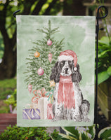 Christmas English Cocker Spaniel Black Parti Flag Garden Size