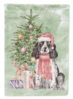 Christmas English Cocker Spaniel Black Parti Flag Garden Size