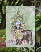 Christmas English Cocker Spaniel Black Flag Garden Size