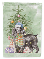 Christmas English Cocker Spaniel Black Flag Garden Size