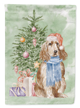 Christmas English Cocker Spaniel Tan Flag Garden Size