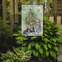 Christmas Basset Hound  Flag Garden Size