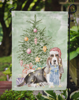 Christmas Basset Hound  Flag Garden Size