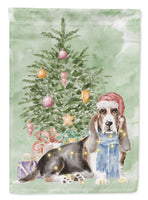 Christmas Basset Hound  Flag Garden Size