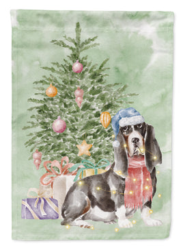 Christmas Basset Hound  #2 Flag Garden Size