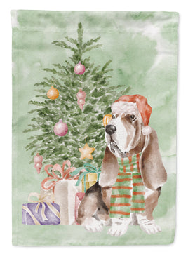 Christmas Basset Hound  #3 Flag Garden Size