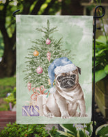 Christmas Fawn Pug Puppy Flag Garden Size