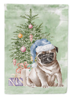 Christmas Fawn Pug Puppy Flag Garden Size