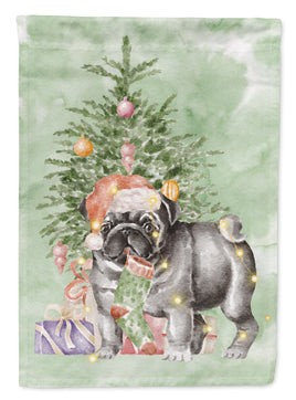 Christmas Black Pug #2 Flag Garden Size